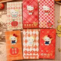 ราคา 6ชิ้น/แพ็คคิตตี้แมวซองจดหมายสีแดงสร้างสรรค์3งแต่งงานแพ็คเก็ตสีแดง2026ถุงเงินโชคดี (53653562210)