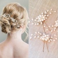 ราคา New Vintage Wedding Bridal Pearl Flower Crystal Hair Pins Bridesmaid Clip Combs (2147772508)