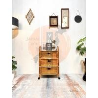 ราคา ลิ้นชักทอหวาย 3 ชั้น ล้อเลื่อน เฟอร์นิเจอร์ไม้หวาย ญี่ปุ่นมือสอง (27892994676)