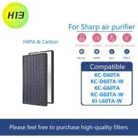 ราคา แผ่นกรองอากาศ Sharp KC-D60TA-W, KC-G60TA-W, KI-L60TA-W แผ่นกรองฝุ่น HEPA FZ-D60HFE กรองกลิ่น Carbon FZ-D60DFE (29127734470)
