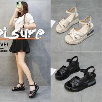 ราคา รองเท้าแตะยางแบบรัดส้น รองเท้าพื้นหนา สายไขว้สไตล์เกาหลี พื้นนุ่มใส่สบาย (25183447149)