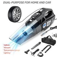 ราคา 4-in-1 120W Car Vacuum Cleaner with Digital Tire Pressure Gauge Multi-function Home Car Dual Use Va (57405018223)