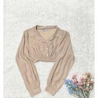 ราคา เสื้อเชิ้ตครอปแขนยาวจั้มเอว (23274141923)