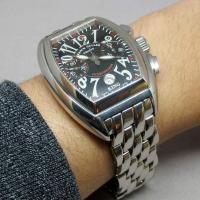 ราคา นาฬิกามือสอง ของแท้ FRANCK MULLER conquistador king auto chronograph size 40x47 mm หน้าปัดดำหลักเวลาพรายน้ำอารบิค (6942712444)