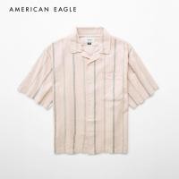 ราคา American Eagle Poolside Linen-Blend Button-Up Shirt เสื้อเชิ้ต ผู้ชาย แขนสั้น (NMSH 015-2734-199) (28629278326)
