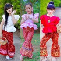 ราคา ชุดไทยเซต เสื้อแขนระบาย คู่กับกางเกงลายไทยขาม้า (3587979259)