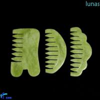 ราคา LUNASOL หวีนวด, Hsiuyen หยกหยกสีเขียวแปรงผม, Detangling คลาสสิก Retro ธรรมชาติ Gua Sha Board หิน Guasha (49656108157)