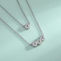 ราคา [ เพชรแท้ ]สร้อยคอฝังเพชรโมอีส เงินแท้ ชุบทองคำขาว (21486624949)