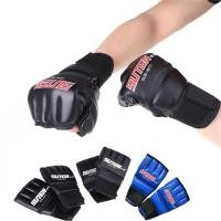 ราคา Muay Thai Boxing นวมซ้อมมวยแบบตัดปลายนิ้ว นวมชกมวย นวมต่อยมวย นวมซ้อมมวย นวมมวยไทย [สีดำ] (850682780)