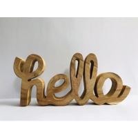 ราคา ป้ายไม้ตั้งโต๊ะ hello วัสดุไม้สัก สำหรับตกแต่งบ้านน่ารักๆ (10851045238)