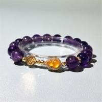 ราคา สร้อยข้อมือแบบต้นฉบับสไตล์จีน เพชรสังเคราห์ธรรมชาติอเมทิสต์ ประดับด้วยเหรียญทองแดงเก้าสี ม่วงสวยงาม สินค้าพร้อมเป็นของขวัญ (47404016409)