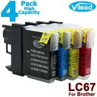 ราคา [สต็อกประเทศไทย]4 Pack LC67 BK C M Y Ink Cartridge Full Set for Brother DCP-185C DCP-385C DCP-395CN DCP-585CW (9417307181)