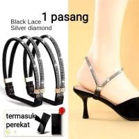 ราคา 1คู่แฟชั่นสายรัดข้อเท้ารองเท้าแตะของผู้หญิงส้นสายรัดรองเท้าส้นสูงเชือกผูกรองเท้าที่วางรองเท้า (55100275807)