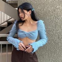 ราคา ครอปสายฝอ เสื้อเว้าอก เสื้อโชว์อก เสื้อโชว์หลัง ปาดไหล่แขนยาว ครอปเอวลอย เสื้อเว้าอก (13027856552)