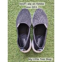 ราคา รองเท้าสลิปออน Slip-on ADIDAS สีดำ มือสอง Size 39.5 (24415356414)