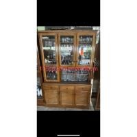 ราคา SALE ราคาพิเศษ ตู้โชว์สวยๆ สีอ่อนลายไม้สวย ตัวใหญ่ งานเฟอร์นิเจอร์มือสองจากญี่ปุ่นเป็นตู้เทิร์นแยกบนล่างได้ (29750462717)