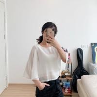 ราคา เสื้อแขนพริ้ว สีขาว #มือสอง (2719796483)