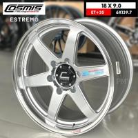 ราคา ล้อแม็กขอบ 18x9.0 ET+35 CB106 6H139.7 ยี่ห้อ Cosmis รุ่น ESTREMO(YA046) สีซิลเวอร์ (ราคาต่อ1วง) ขายยกชุด4วง (19958991274)