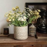 ราคา กระถาง / โถ / แจกันเซรามิค วินเทจ ลายดอกไม้แฉกๆ (24903485975)