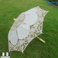 ราคา ร่มผ้าฝ้ายสีขาวด้ามไม้ ลายลูกไม้ สำหรับถ่ายภาพและงานแต่งงาน (46656103430)