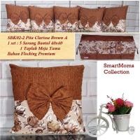 ราคา SHABBY CHIC SOFA CHAIR CUSHION COVER / SBK SET SALSABILA BRUROWN RIBBON (52552215368)
