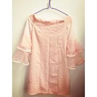 ราคา เดรสสีโอรส เปิดไหล่ แขนระบายสวย (2823702830)