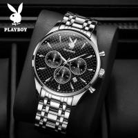 ราคา ❤ PLAYBOY นาฬิกาข้อมือหรูหราสำหรับชาย2023ขายกันน้ำ แฟชั่นหล่อ Multifunctional โครโนกราฟเรืองแสง (41307898049)