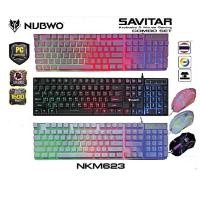 ราคา Nubwo NKM623 SAVITAR RGB Gaming Keyboard&Mouse คีย์บอร์ด&เมาส์เกมมิ่ง พร้อมเอฟเฟกต์แสง ปุ่มแรงเสียดทาน ✔รับประกัน 1ปี (56954818015)