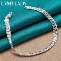 ราคา สร้อยข้อมือเงินแท้ 925 6 มม. เครื่องประดับแฟชั่น สําหรับผู้หญิง ผู้ชาย งานหมั้น งานปาร์ตี้ (22485434783)