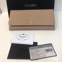 ราคา New Prada wallet แท้ สี Cammeo (6201436166)