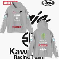 ราคา 【เสื้อฮู้ด】 ย้อนยุคKAWASAKI KAWASAKI h2 Windproof ขี่รถจักรยานยนต์ Hooded ขนแกะซับเสื้อกันหนาว motogp M-3XL (50555316755)
