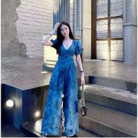 ราคา ✨จั้มสูทเว้าเอวเซ๊กซี่ size S งานป้าย สีคราม สวยมาก (29574376026)