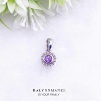 ราคา Z6421 จี้พลอยอเมทิสต์แท้ ( Natural Amethyst ) ตัวเรือนเงินแท้ 925 ชุบทองคำขาว ( เปลี่ยนสีชุบ +100 ) (21032247363)