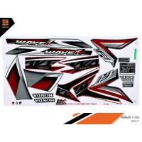 ราคา สติ๊กเกอร์ เวฟ 110i wave 110i ปี 2017 รุ่น 25 สีดํา แดง (เคลือบเงา) (5835643857)