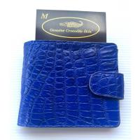 ราคา Huncroc กระเป๋าสตางค์หนังจระเข้แท้ ส่วนหนังท้อง สีน้ำเงิน ฟรีพวงกุญแจหางจระเข้ (49603868808)
