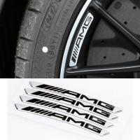 ราคา โลหะผสมสีดำสำหรับ Mercedes Benz AMG C E S class W212 W205 4 ชิ้น/ล็อต สติ๊กเกอร์โลโก้ AMG 3D สำหรับล้อรถยนต์ (27734386046)