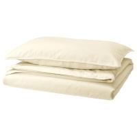 ราคา [IKEAแท้ ถามก่อนสั่ง] ÄNGSLILJA เอ็งส์ลิลยา ปลอกผ้านวมและปลอกหมอน, สีเนเชอรัล, 150x200/50x80 ซม. (25341469902)