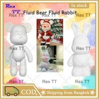 ราคา RexTT bearbrick 5pcs/10 pcs Plaster Doll Fluid Rabbit Fluid Bear White Model DIY Colorable (25704571296)
