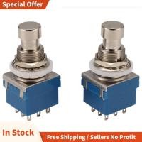 ราคา 2 ชิ้นกีตาร์สวิทช์ 9-Pin 3Pdt กีตาร์กล่อง Stomp เท้าสวิทช์โลหะ True Bypass Blue (26843869383)