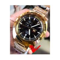 ราคา badgeSeiko 5 Sports Men Automatic Watch นาฬิกาข้อมือผู้ชาย สีทอง/ดำ สายสแตนเลสสีทอง รุ่น SSA284K1 (2274735183)