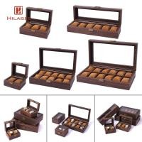 ราคา [hilabee] กล่องเก็บนาฬิกา กระจกล็อคได้ ตู้โชว์แบบพกพา นาฬิกาคุชชั่น (28084452112)