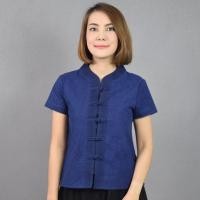 ราคา เสื้อหม้อฮ่อม คอจีนกระดุมจีน (แบบตรง) หญิง เนื้อผ้าฟอกหิมะนุ่มพิเศษ BM-OR02 (12356379289)