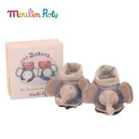 ราคา Moulin Roty ถุงเท้า รองเท้า เด็กอ่อน 0-9 เดือน ถุงเท้าเด็กแรกเกิด ถุงเท้าทารก ลายช้าง Elephant Baby Slippers MR-671010 (50283809)
