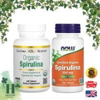 ราคา พร้อมส่ง Organic Spirulina 500 mg 60 Tablets California Gold Nutrition Now foods (29563970618)
