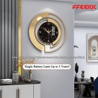 ราคา Nordic Luxury Wall Clock Modern Slient Quartz Wall Clock Living Room Decoration Clock Creative Art Clock Wall Metal (26040138513)