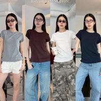 ราคา พร้อมส่งBasic T-shirt • เสื้อยืดคอกลม แขนสั้น ทรงสวยพอดีตัว โทนสีเบสิค ผ้าสลาฟนิ่มยืดใส่สบาย แมทช์ง่ายทุกลุค (19787420687)