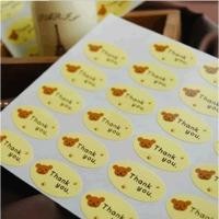 ราคา HO103 กระดาษคราฟท์รูปไข่ขอบคุณ BEAR Tag ป้ายสติ๊กเกอร์ (23143297658)