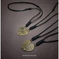 ราคา 2ชิ้น / คู่คู่จี้หัวใจเชือกสร้อยคอ / เชือกสร้อยคอหัวใจคู่ (28415041732)