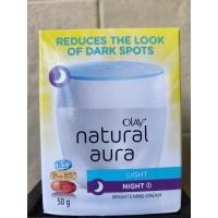 ราคา 50กรัม OLAY NATURAL Aura Light NIGHT Brightening CREAM โอเลย์ เนเชอรัลไวท์ ไนท์ ครีม (28874955104)