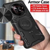ราคา ปลอกกันกระแทกสําหรับ ZTE Nubia Focus Pro Blade A75 Nubia เพลง FocusPro BladeA75 NubiaMusic 5G โลหะผู้ถือแหวนแม่เหล็กสไลด์ Push เลนส์กล้อง Hard เคสโทรศัพท์ป้องกันปกหลัง (42501058901)
